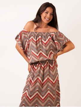 Rochie Dama Strangers In The Night Rosu Si Negru